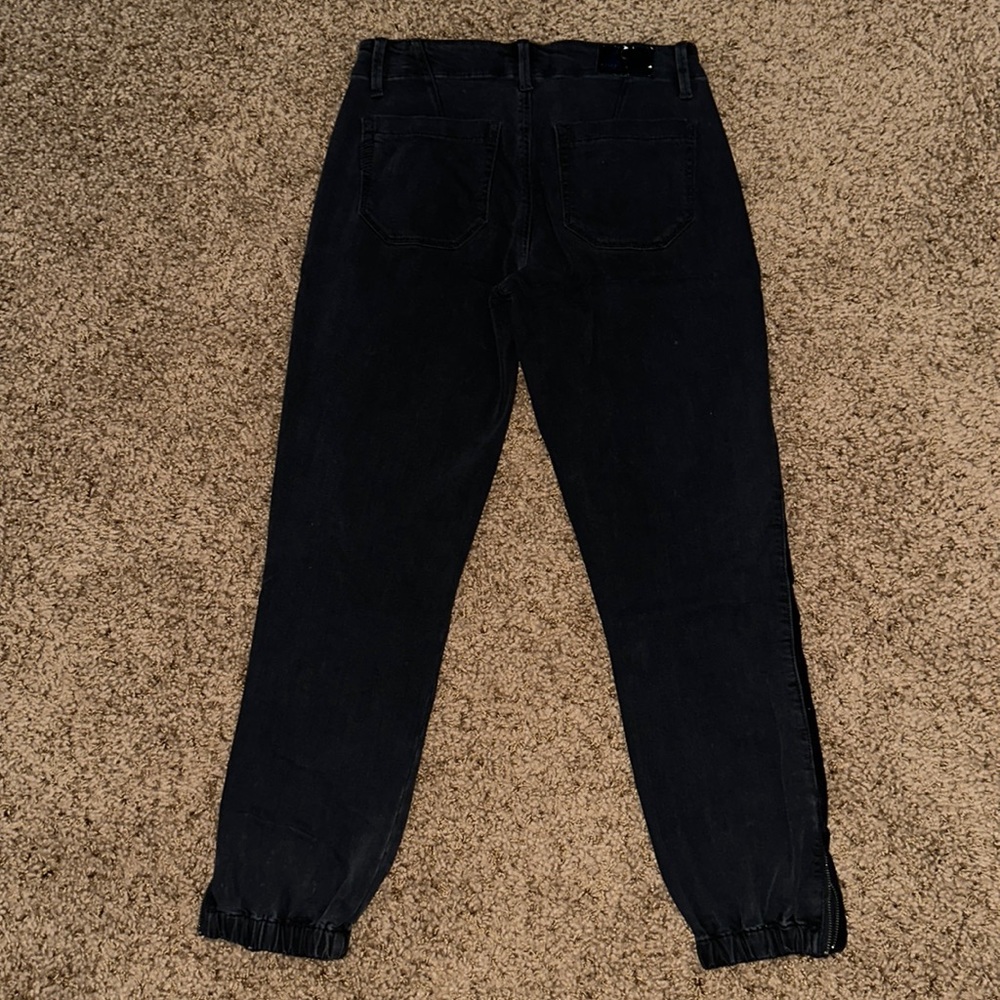 PAIGE Denim Jogger - Black with Black Velvet Trim 24